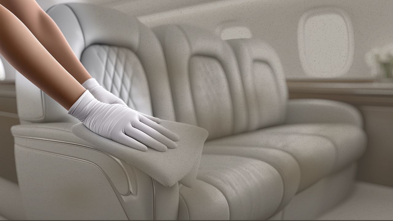 Example before (simulated): dull, soiled leather seat